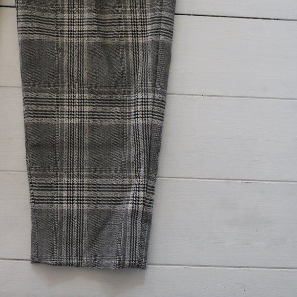 Banana Republic Pleated High Waist Grey Plaid Trousers - Picture 6 of 10